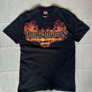 Harley-Davidson Men’s T-Shirt Black Flame Eagle Las Vegas NV Dealer Tee